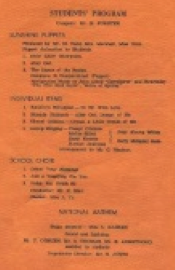 Program for the School Awards night