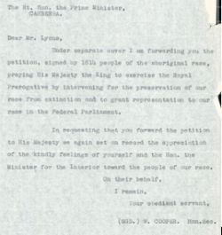 William Coppers Petition To The King, Cover Letter