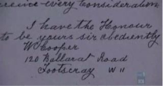 William Cooper's Signature (1933)